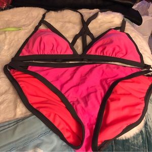 Pink w/ Grey 2 piece Bikini